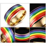 8mm Rainbow Stainless Steel Wedding Rings
