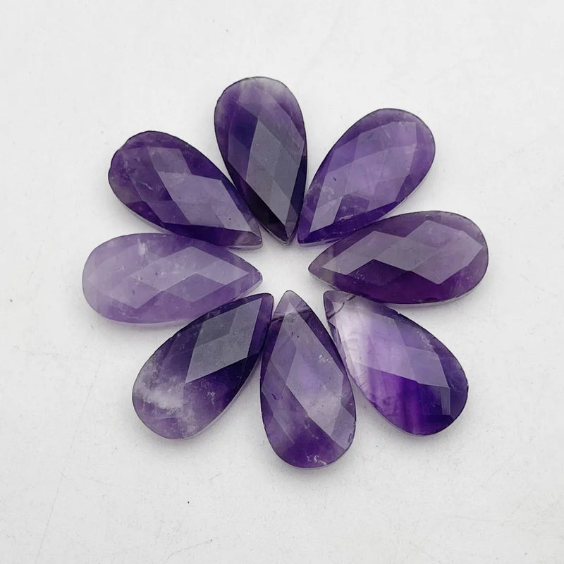 Natural Amethyst Water Drop Shape Loose Bead for Jewelry Making