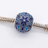 925 Silver Year Gift FLORAL SILVER CHARM WITH 3 SHADES OF ENAMEL