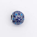 925 Silver Year Gift FLORAL SILVER CHARM WITH 3 SHADES OF ENAMEL