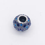 925 Silver Year Gift FLORAL SILVER CHARM WITH 3 SHADES OF ENAMEL
