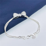 925 Silver Bow Knot Bracelet for Weddings