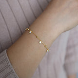 925 Silver Double-Layer Beaded Chain Bracelet Wedding Gift