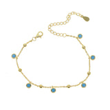 925 Silver Double-Layer Beaded Chain Bracelet Wedding Gift