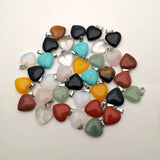 Heart Natural Stone Charms Pendants 15mm 36pcs/lot