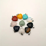Heart Natural Stone Charms Pendants 15mm 36pcs/lot