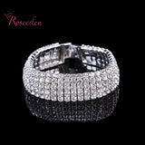 Shinny Rhinestone Silver Plated Bridal Bracelet for Women