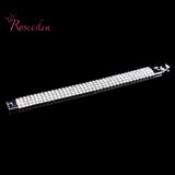 Shinny Rhinestone Silver Plated Bridal Bracelet for Women