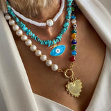 Polymer Clay Pearl Choker Necklace Set