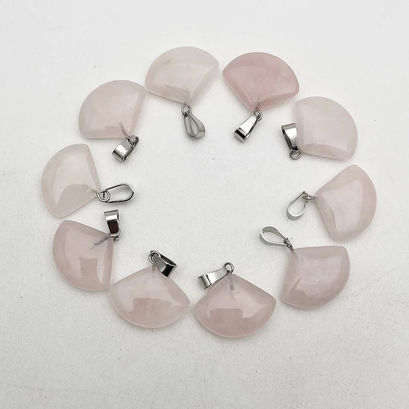 Rose Quartz Stone Pendant Necklace for Jewelry Making 24pcs/lot