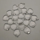 Crystal heart Natural stone Point charm pendant for Jewelry making