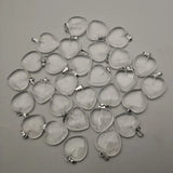 Crystal heart Natural stone Point charm pendant for Jewelry making
