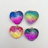 Heart Stone Pendants for Jewelry Making 8pcs
