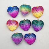 Heart Stone Pendants for Jewelry Making 8pcs
