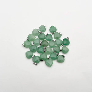 15MM Aventurine Gem Stone Heart Pendants for Jewelry Making