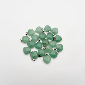 15MM Aventurine Gem Stone Heart Pendants for Jewelry Making