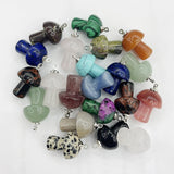 Gem Stone Mushroom Pendant for Jewelry Making Necklace 24PC