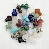 Gem Stone Mushroom Pendant for Jewelry Making Necklace 24PC