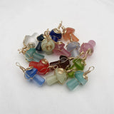 Cat Eye Gem Stone Mushroom Pendant for Jewelry Making