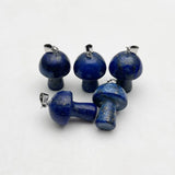 Natural Lapis Lazuli Gem Stone Mushroom Pendant for Jewelry Making