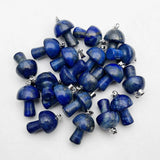 Natural Lapis Lazuli Gem Stone Mushroom Pendant for Jewelry Making