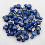 Natural Lapis Lazuli Gem Stone Mushroom Pendant for Jewelry Making