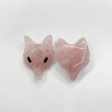 Natural Stone Roses Quartz Wolf Head Necklace Pendant
