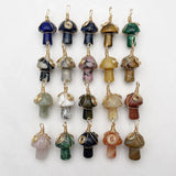 Natural Gem Stone Mushroom Pendant for Jewelry Making - 20PC