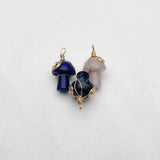 Natural Gem Stone Mushroom Pendant for Jewelry Making - 20PC