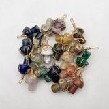Natural Gem Stone Mushroom Pendant for Jewelry Making - 20PC