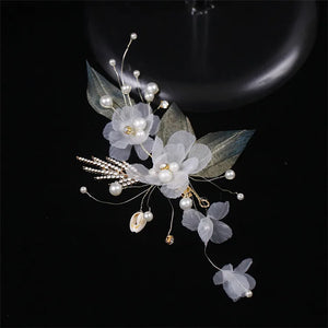 Mori Rhinestone Leaf Flower Hair Accessory for Weddings