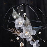 Mori Rhinestone Leaf Flower Hair Accessory for Weddings