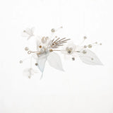 Mori Rhinestone Leaf Flower Hair Accessory for Weddings