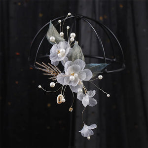 Mori Rhinestone Leaf Flower Hair Accessory for Weddings