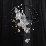 Mori Rhinestone Leaf Flower Hair Accessory for Weddings
