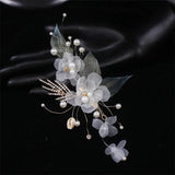 Mori Rhinestone Leaf Flower Hair Accessory for Weddings