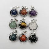 Gem Stone Dragon Pendants Crystal Necklaces 12pc