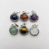 Gem Stone Dragon Pendants Crystal Necklaces 12pc