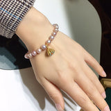 Natural Pink Purple Freshwater Pearl Bracelet Adjustable Buckle