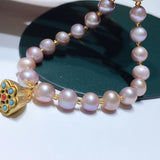 Natural Pink Purple Freshwater Pearl Bracelet Adjustable Buckle
