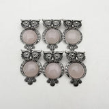 Stone Roses Quartz Owl Necklace Pendant for Jewelry Making Charm