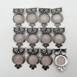 Stone Roses Quartz Owl Necklace Pendant for Jewelry Making Charm