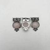 Stone Roses Quartz Owl Necklace Pendant for Jewelry Making Charm