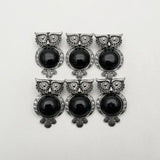 Natural Stone Black Owl Necklace Pendant Jewelry Making Charm 12pc