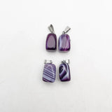 Purple Stripe Agate Necklace Pendants for Jewelry Making 12PCS