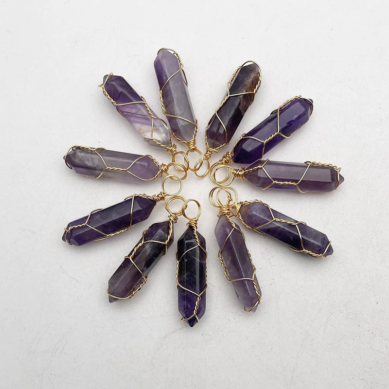 Amethysts Pendulum Necklace Pendant for Jewelry Making