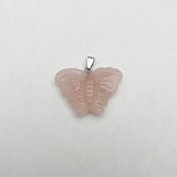 Rose Quartz Butterfly Stone Pendant Necklace for Jewelry Making 6pcs/lot