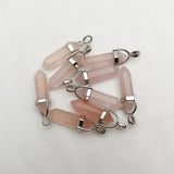 Rose Quartz Crystal Pillar Pendulum Pendants for Jewelry Making