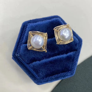 Real Pearl Women Earrings Stud Wedding Jewelry