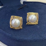 Real Pearl Women Earrings Stud Wedding Jewelry